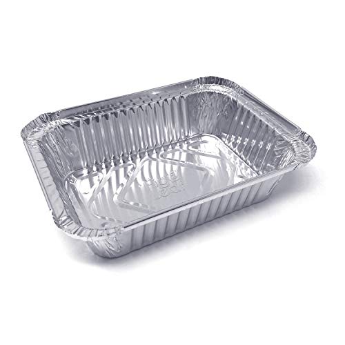 Fig & Leaf (120 Pack) Premium 1.5-LB Takeout Pans with Lids l Medium 7" x 5" x 2" l Heavy Duty Disposable Aluminum Foil for Catering Party Meal Prep Freezer Drip Pans BBQ Potluck Holidays - Image 2