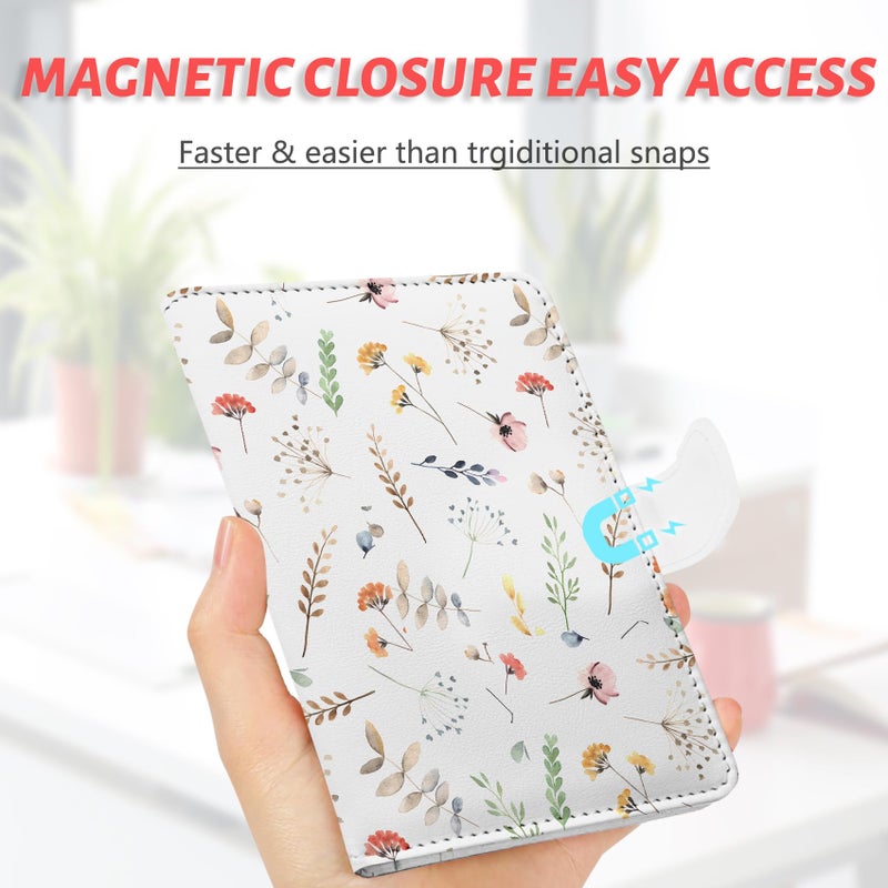 LumeTrav Passport Holder, Travel Wallet Cover with Pen Loop | Cute RFID Blocking Leather Case with Magnetic Closure for Travel Essentials-Strawberry - Image 5
