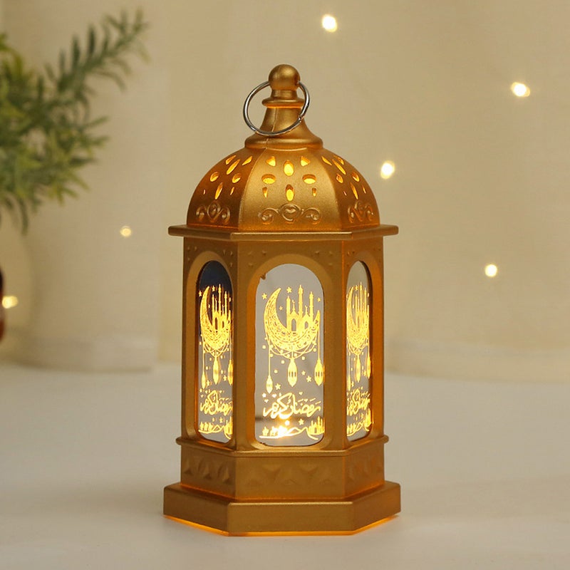 2Pcs Lamp Decorative Lantern Craft Eid Mubarak Theme Light - Image 4