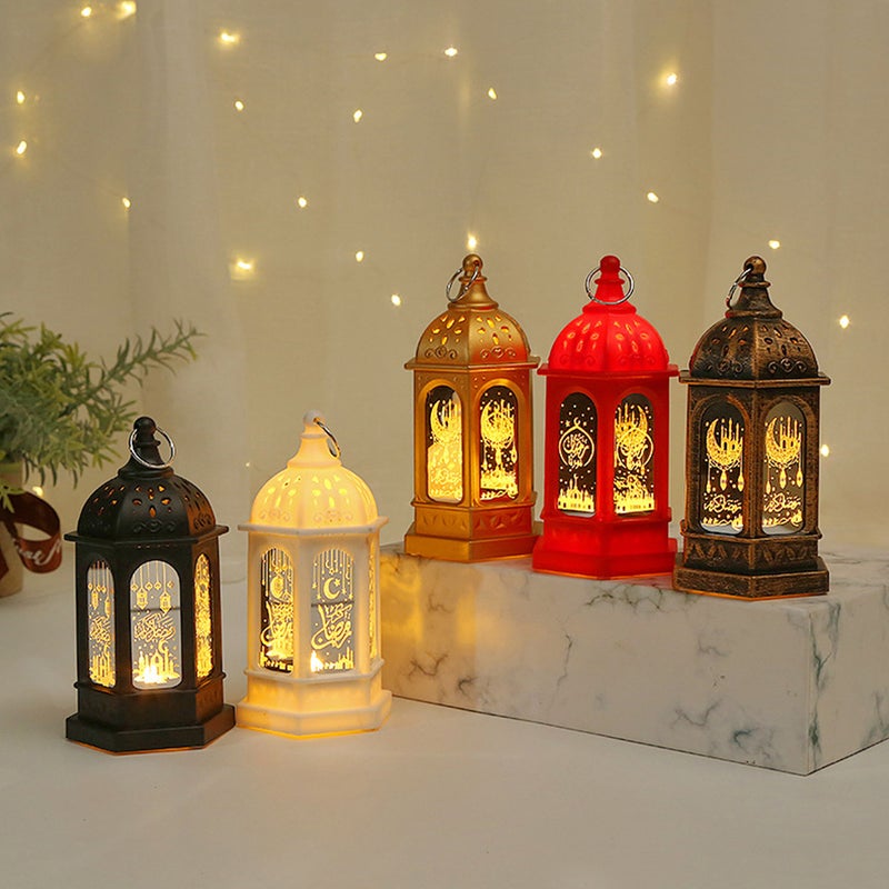 2Pcs Lamp Decorative Lantern Craft Eid Mubarak Theme Light - Image 5