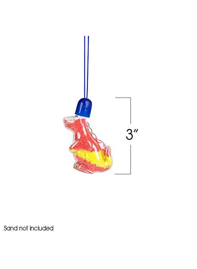 ArtCreativity Sand Art Dinosaur Bottle Necklaces Pack Of 12 Sand Art Craft Kit With Dinosaur Sd Bottles Craft Party Supplies And Party Favors For Kids Sand Sold Separately - Image 3