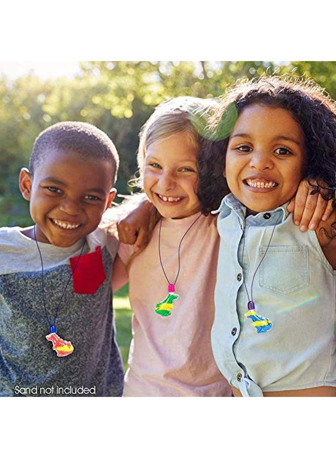 ArtCreativity Sand Art Dinosaur Bottle Necklaces Pack Of 12 Sand Art Craft Kit With Dinosaur Sd Bottles Craft Party Supplies And Party Favors For Kids Sand Sold Separately - Image 4