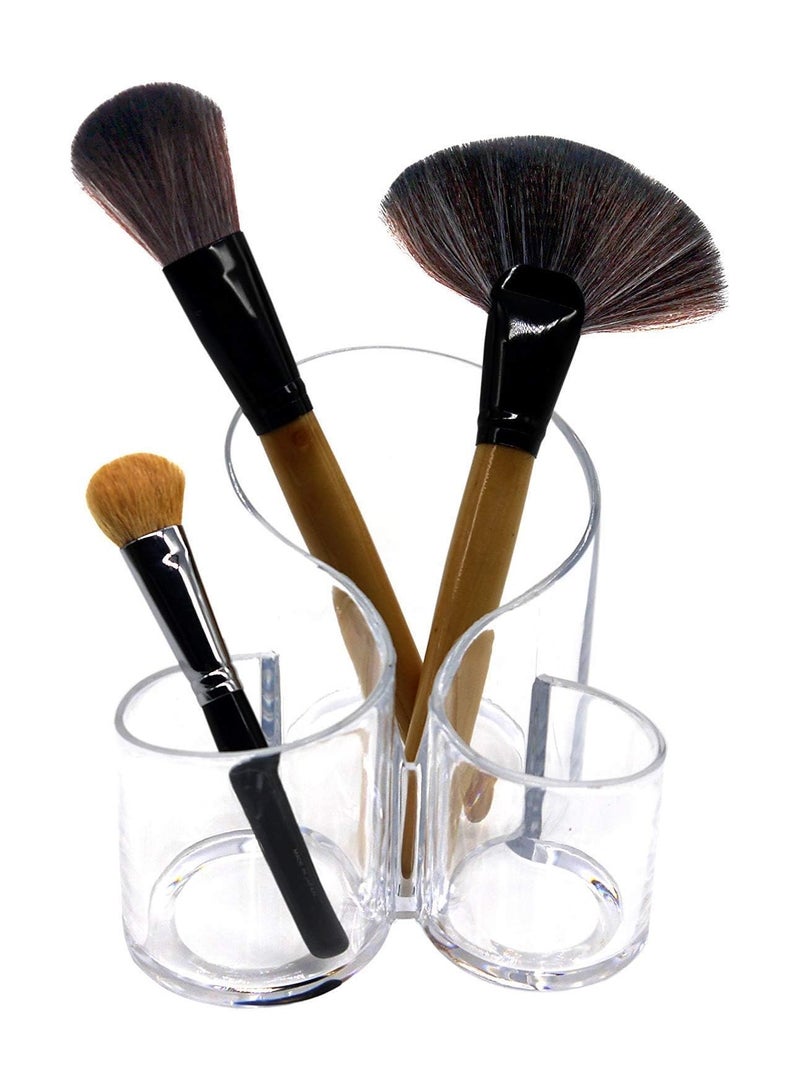 Acrylic Makeup Brush Holder Desk Organizer Cosmetics Organizer Lipstick Organizer, Round, 370 Gram - Image 1
