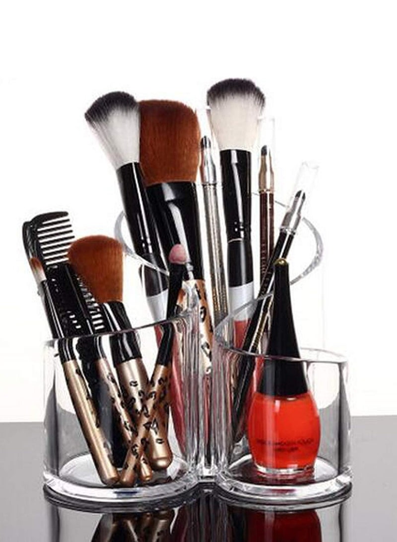 Acrylic Makeup Brush Holder Desk Organizer Cosmetics Organizer Lipstick Organizer, Round, 370 Gram - Image 2