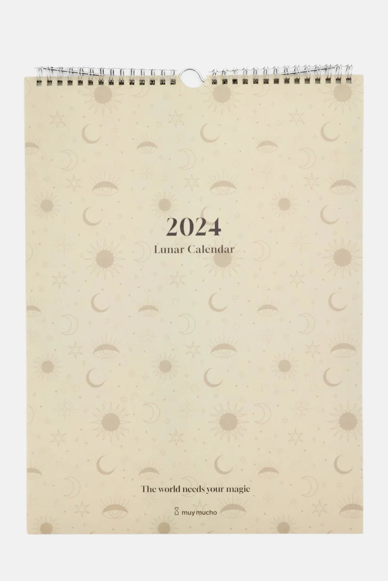 Muy Mucho 2024 Lunar Calendar, Beige Combo
