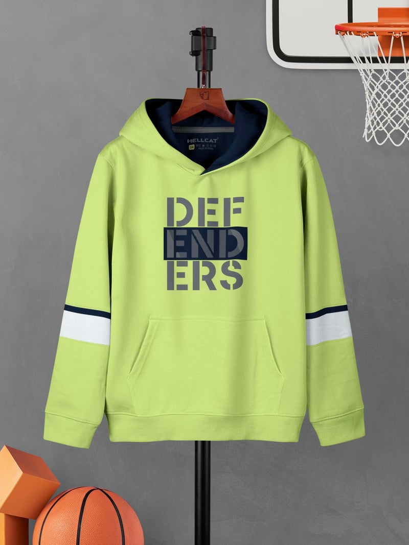 HELLCAT Printed Cotton Blend Hoodie Sweatshirt For Boys - Pack Of 2 Green/Navy Blue 15-16 Years - Regular - Image 4