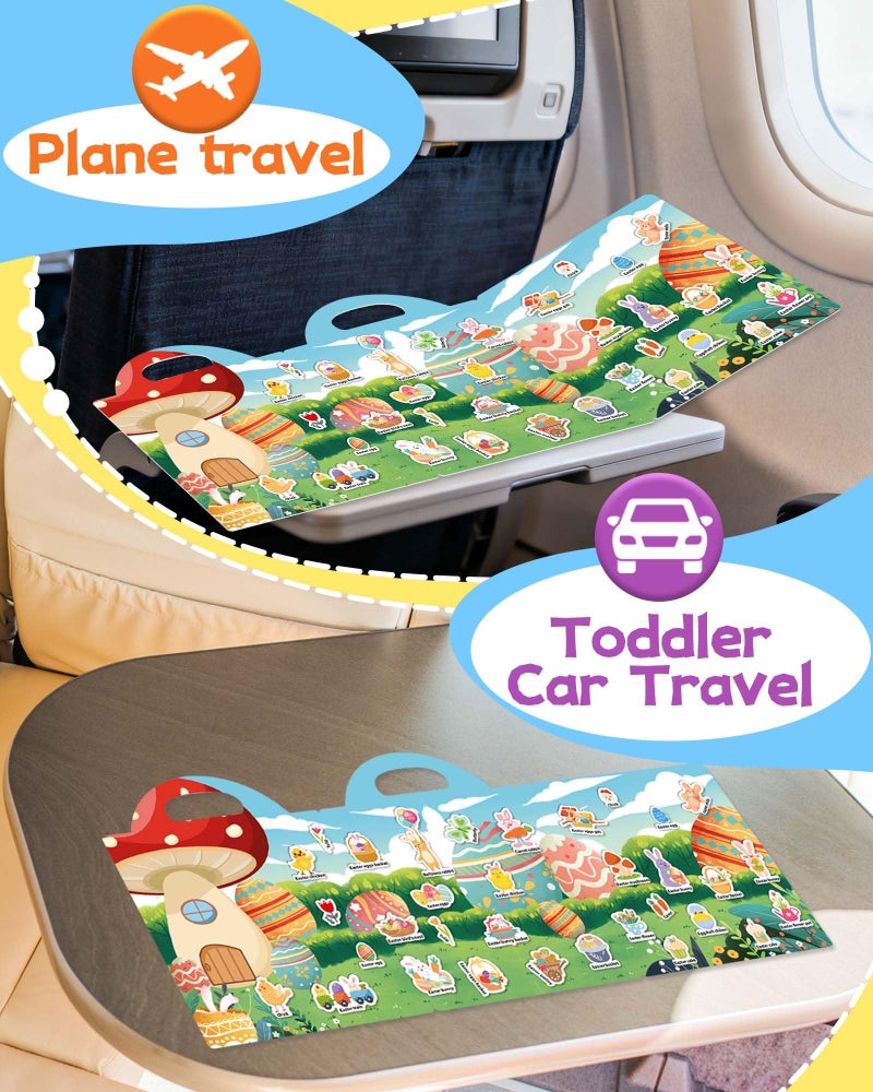 Benresive Reusable Sticker Books for Toddlers, Fun Travel Stickers for Kids, Toddler Sticker Book, Crafts Activities for Toddlers, 3 and Up Easter Basket Stuffers Birthday Gifts - Easter - Image 2