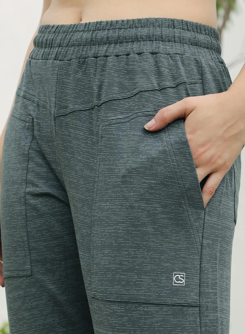 Pinacolada  Women's Olive Green Heathered Trackpants for Women | Best Price UAE