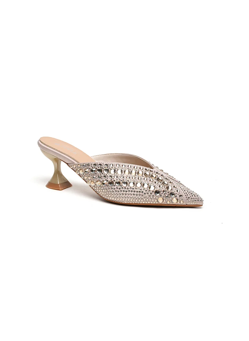 Cuple Embellished mid-heeled mule