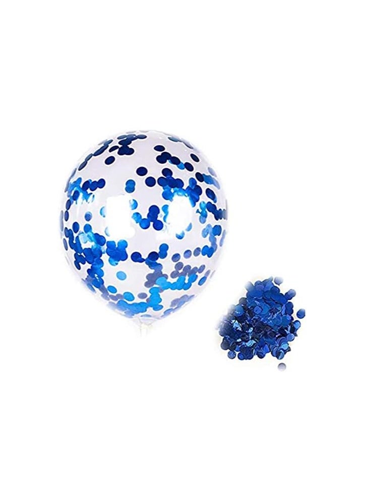MARKQ - Blue Happy Birthday Balloons Decoration Set with Foil Letter Balloons Banner, 6 Latex Balloons, 2 Star Balloons, 4 Confetti Balloons for Indoor & Outdoor Birthday Party Decorations and Supplies - Image 1