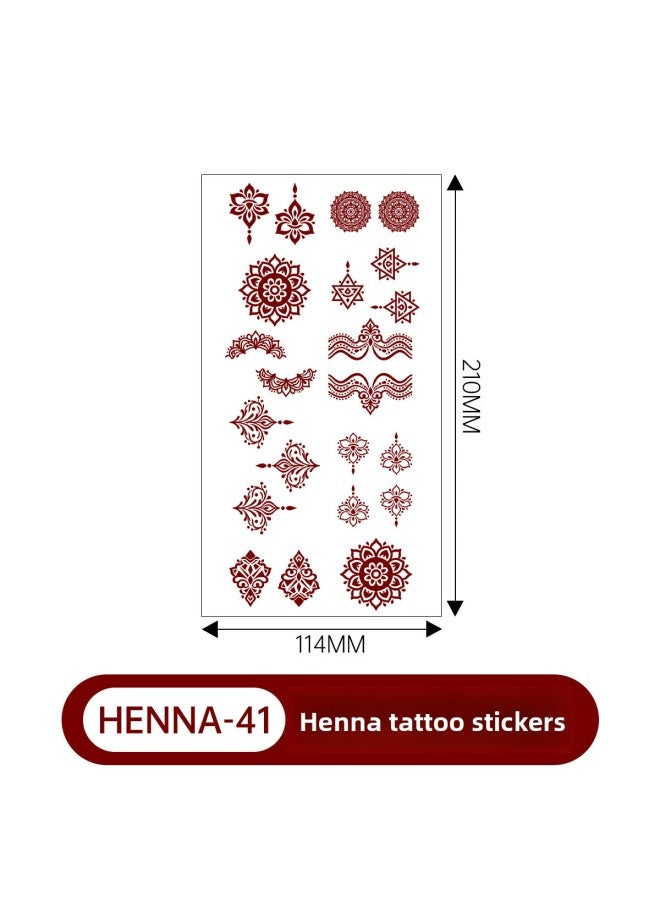 Mehendi Stickers Henna Mehendi stencil Tattoo Sticker for Hands Temporary Waterproof Mehndi Tattoo Body Art for Women & Girls - Image 1