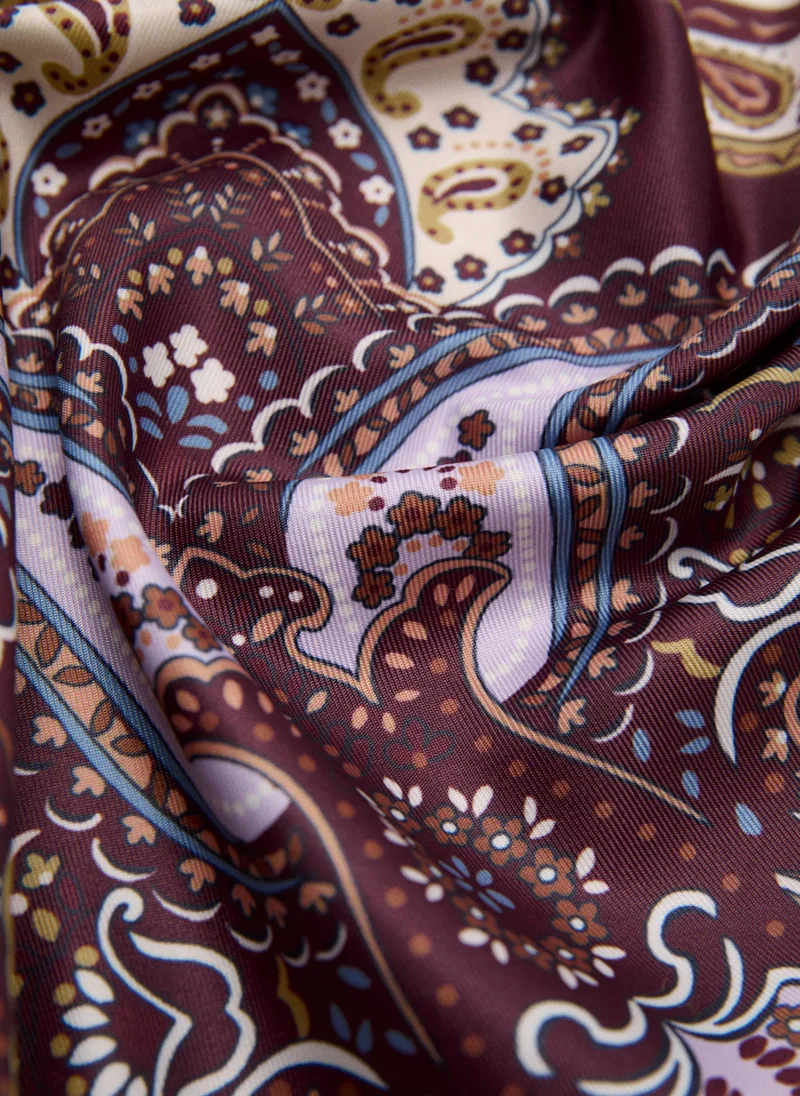 Mango 76-GRANATE Paisley Print Scarf for Women | Best Price UAE