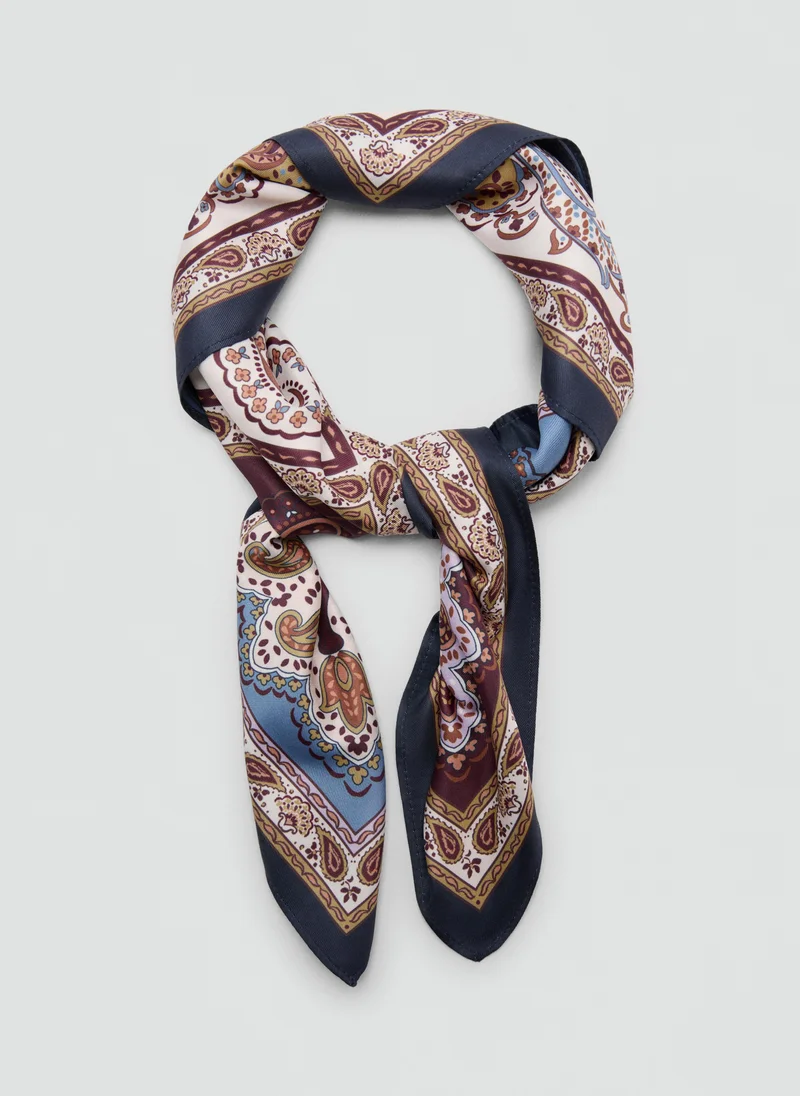 Mango 76-GRANATE Paisley Print Scarf for Women | Best Price UAE
