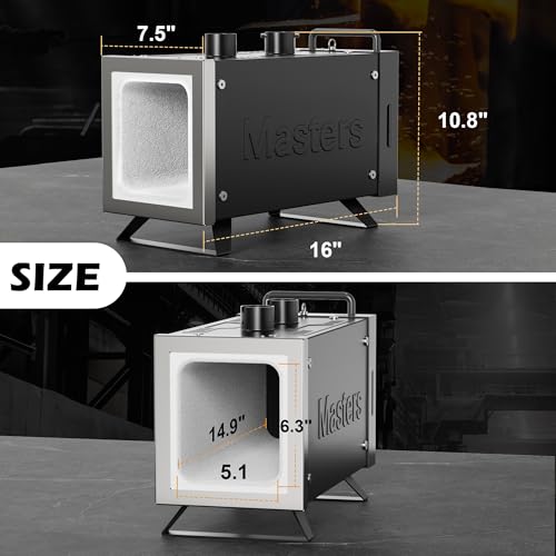 Molten Masters MMasters 2 Burner Propane Forge Kit – Square Mini Gas Forge with Base for Knife Making, Blacksmithing & Farrier Tools - Image 3