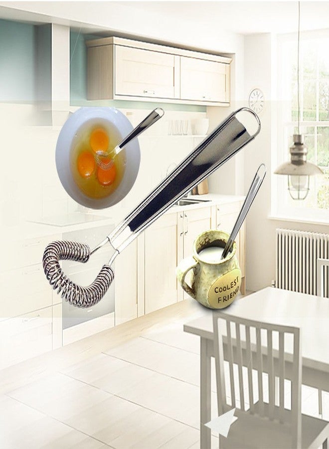 KAYCROWN Best Utensils Stainless Steel Mini Egg Whisk Beater Handheld Milk Frother Foamer Foaming Creamy Coffee Mixer Spring Sauce Blender Kitchen Accessories - Image 2