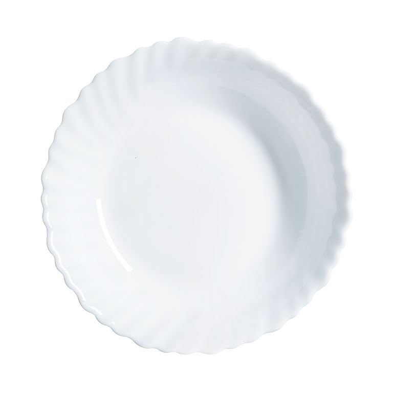 Crocera LaOpala Classique Deep Pasta Plate Set of 6 pcsPlainSnow White9 inchSoupRiceGravy Plate Microwave Safe Opalglass - Image 2