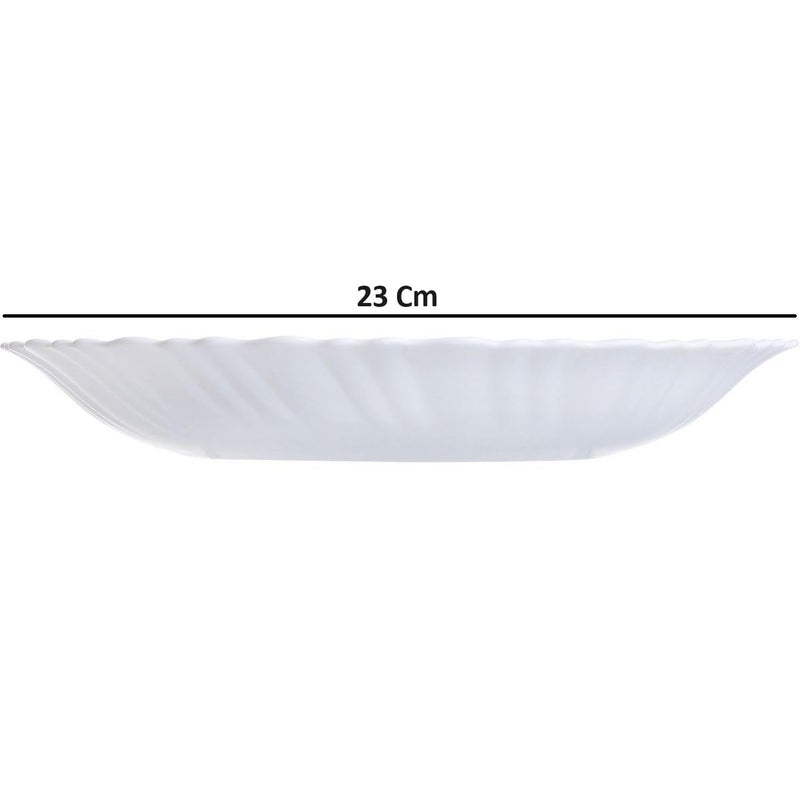 Crocera LaOpala Classique Deep Pasta Plate Set of 6 pcsPlainSnow White9 inchSoupRiceGravy Plate Microwave Safe Opalglass - Image 3