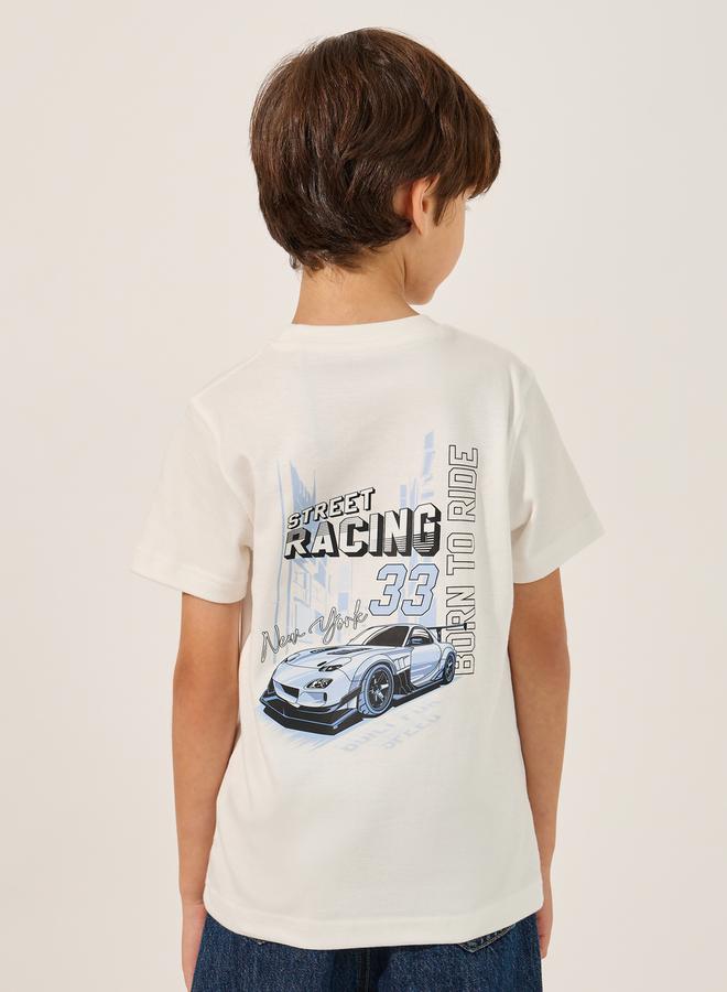 ستايلي تيشيرت بأكمام قصيرة وطبعة جرافيك سيارة - Image 5