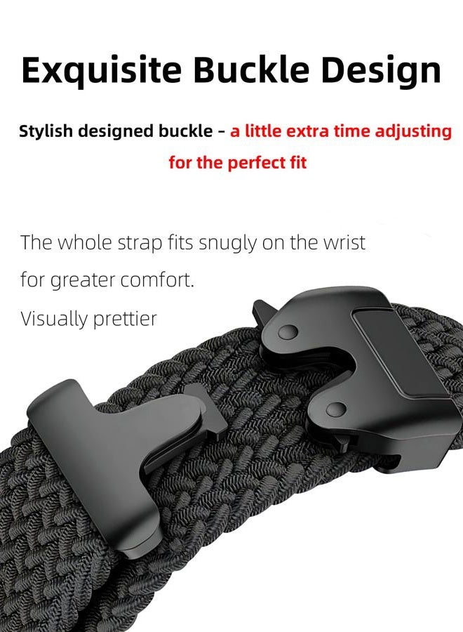 Zspoly 2 Pack Nylon braided Sport bands Compatible with Google Pixel Watch 4/3 /2/1 45mm Bands,Soft Breathable 41mm watch Straps for Men Women - Metal Parachute Buckle Replacement Watch Band - Image 3