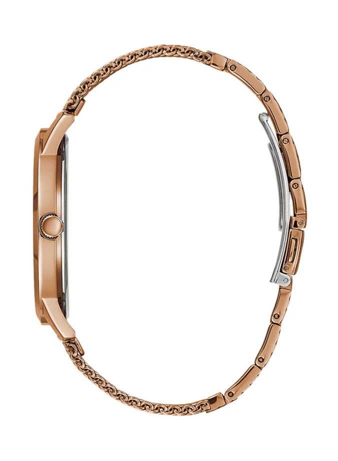 جس ساعة جيس النسائية ذات اللون الذهبي الوردي ومينا باللون العنابي W0921G5 - Image 2