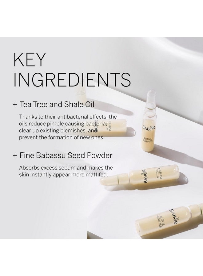 Babor Active Purifier Ampoule Concentrates For Face With Tea Tree Oil, Refine, Purify, Revitalize Dull And Dry Skin, Clean & Vegan, Results In 7 Days - Image 1