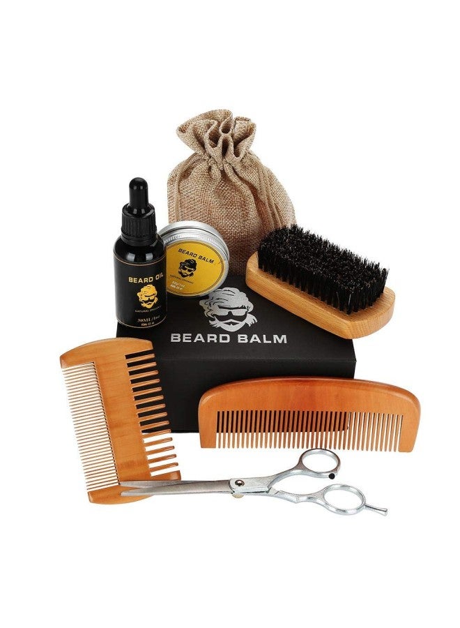 كلاراكو مجموعة فرشاة اللحية وماكينة قصها للرجال، صندوق هدايا للعناية باللحية مع زيوت اللحية، وزبدة البلسم، ومقص الحلاقة، وفرشاة الشارب وتشكيله وتقليمه، ومجموعات أدوات الحلاقة للذقن الجافة أو الرطبة - Image 1