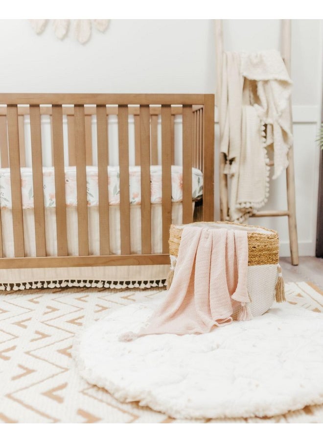 Crane BABY Crane Baby Dusty Rose Luxe Blanket, Soft Cotton Nursery and Stroller Blanket, Cotton and Cashmere, 36" x 36"  - Image 3