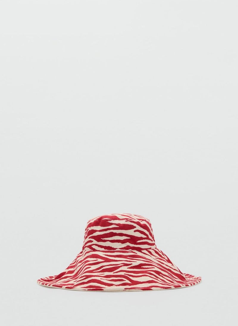 MANGO - Reversible Zebra Bucket Hat - Image 1