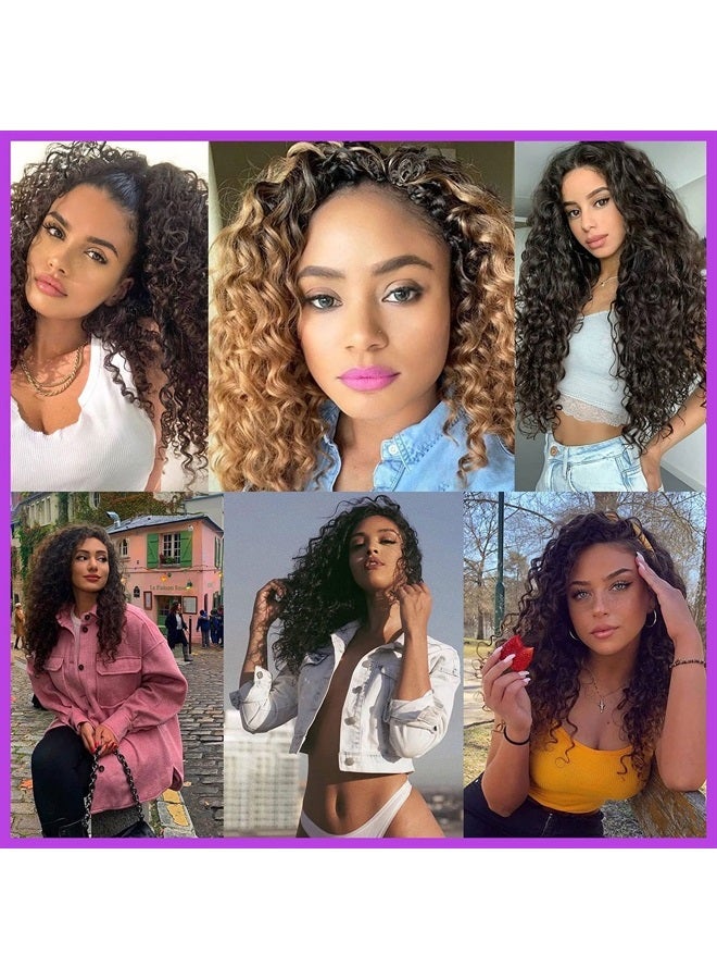 AMELI Ocean Wave Crochet Hair Deep Natural Black Braids Synthetic Braiding Extensions 8 Packs (14 Inch (Pack of 8), 1B) - Image 5