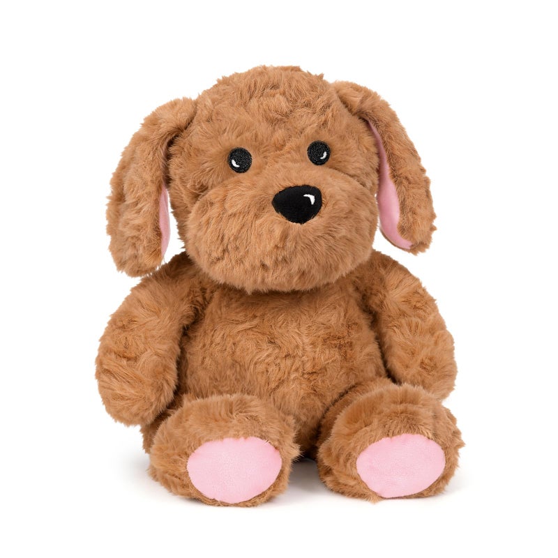 Ditucu Original Golden Retriever Microwavable Weighted Stuffed Animal Heated Dog Plush for Warmth Comfort Period Cramps Pain Plushies Toys Gifts for Kids Adults Dark Brown 9 inch - Image 1