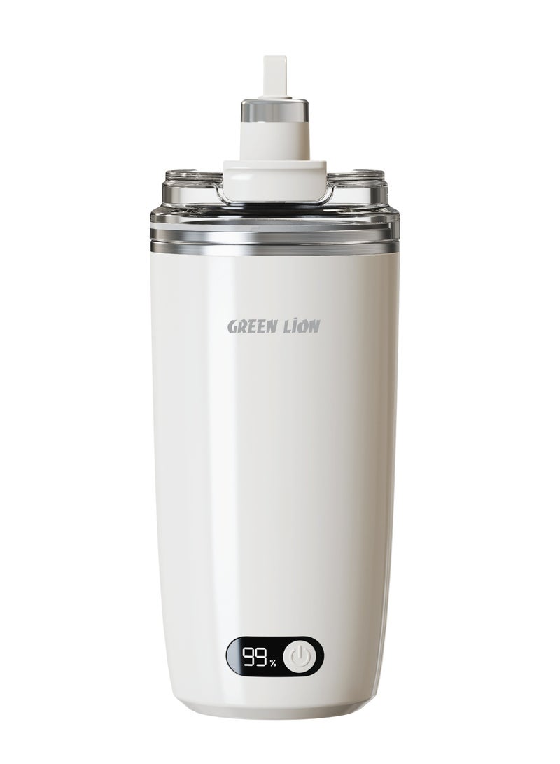 GREEN LION Auto-Stirring Mug 350mL / Warm Water Temp: 80°C Max / Motor Speed: 6800 RPM / Material: PP+PC+Silicone / Charging Time: 1-2 Hrs / Battery: 400mAh / Capacity: 350 mL - Cream - Image 1