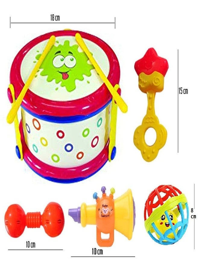 Space Enterprises Pack of 5 Attractive & Cute Rattle Set for New Born Babies, 5 Rattle Baby Concert Toys - BPA Free & Non-Toxic - Image 2