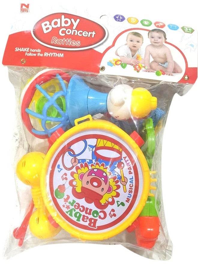 Space Enterprises Pack of 5 Attractive & Cute Rattle Set for New Born Babies, 5 Rattle Baby Concert Toys - BPA Free & Non-Toxic - Image 4