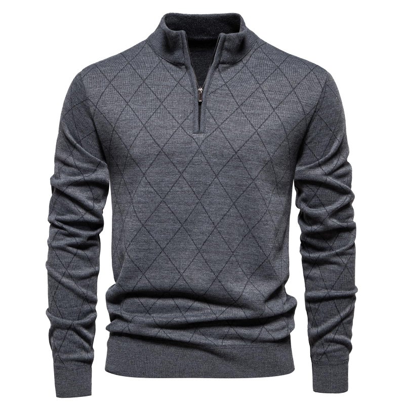 Mylldey 1/4 Zip Pullover Mens Sweaters Lightweight Pullover Soft Men's Knit Long Sleeve Sweater (Grey, XL) - Image 2