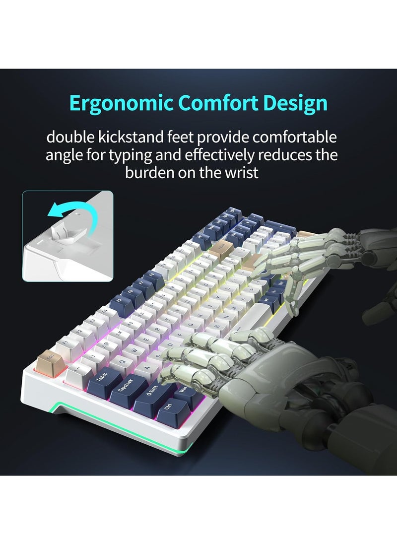 AULA - F98 Wireless Mechanical Keyboard, 95% Hot-swappable, Pre-lubed Gaote Peach Switch, Gasket Structure, RGB Backlit, Tri-Mode BT5.0/2.4G/USB-C Mechanical Keyboard - Image 1