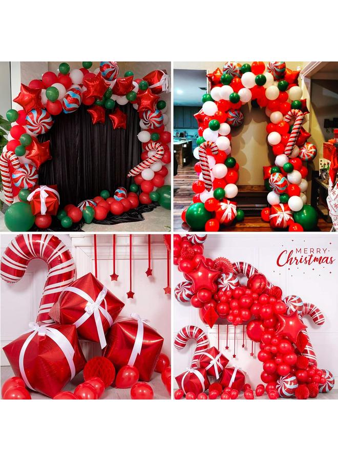 الأزرق جي دبليو BONROPIN عيد الميلاد بالون إكليل قوس عدة مع عيد الميلاد بالونات حلوى حمراء بيضاء هدية مربع بالونات ريد ستار بالونات للزينة حفلة عيد الميلاد - Image 5