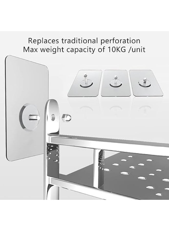 Adhesive Hooks, Detachable Self Adhesive Wall Screw Hooks, Punch-Free Wall-Mounted Screw Hook,Seamless Transparent No Nails Drill Waterproof Hooks for Bathroom, Kitchen, Home, Office-Transparent (1)  - Image 1