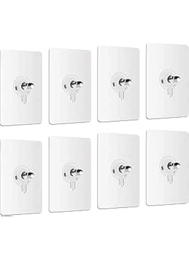 Adhesive Hooks, Detachable Self Adhesive Wall Screw Hooks, Punch-Free Wall-Mounted Screw Hook,Seamless Transparent No Nails Drill Waterproof Hooks for Bathroom, Kitchen, Home, Office-Transparent (1)  - Image 3