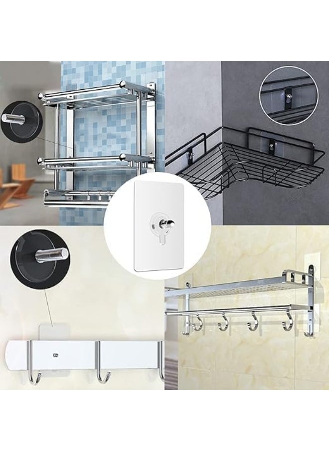 Adhesive Hooks, Detachable Self Adhesive Wall Screw Hooks, Punch-Free Wall-Mounted Screw Hook,Seamless Transparent No Nails Drill Waterproof Hooks for Bathroom, Kitchen, Home, Office-Transparent (1)  - Image 2