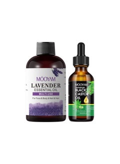 Jamaican Black Castor 100% Pure and Natural Castor Oil Organic Cold Pressed Unrefined Glass Bottle Castor Oil for Face Hair Growth Eyelashes Eyebrow Growth Serum Lavender Essential Oil Essential Oils
