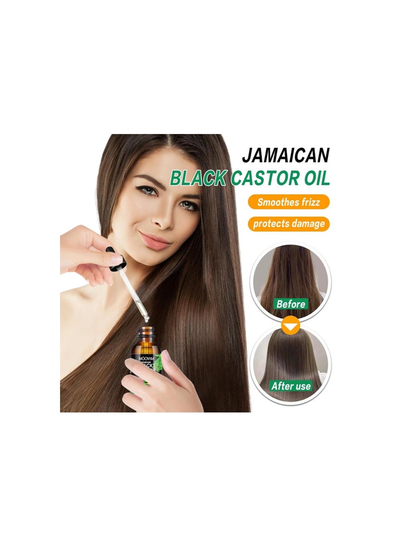 silvercnc - Jamaican Black Castor 100% Pure and Natural Castor Oil Organic Cold Pressed Unrefined Glass Bottle Castor Oil for Face Hair Growth Eyelashes Eyebrow Growth Serum Lavender Essential Oil Essential Oils - Image 1