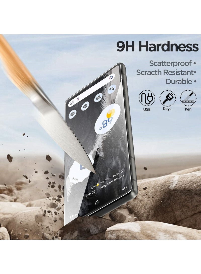 CATANES Google Pixel 7 Pro Screen Protector Tempered Glass 9H Anti-Scratch Shatterproof HD Curved Edge to Edge Full Coverage Film 6.7 inch - Image 5