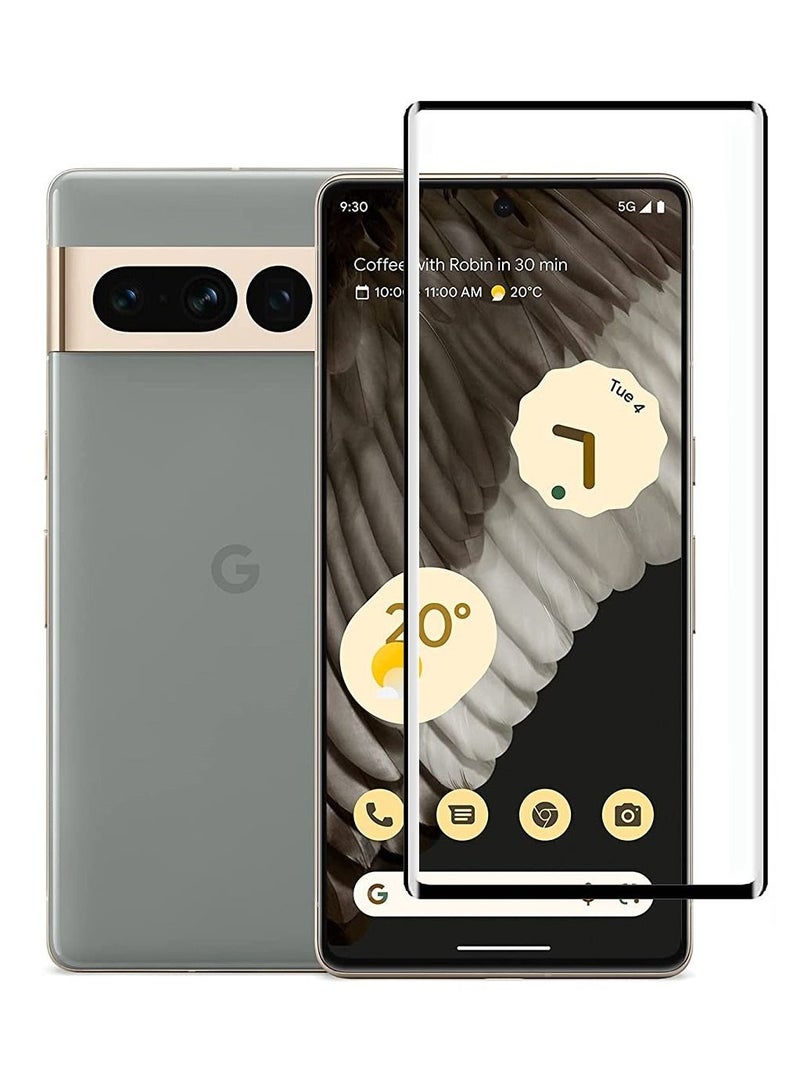 CATANES Google Pixel 7 Pro Screen Protector Tempered Glass 9H Anti-Scratch Shatterproof HD Curved Edge to Edge Full Coverage Film 6.7 inch - Image 2