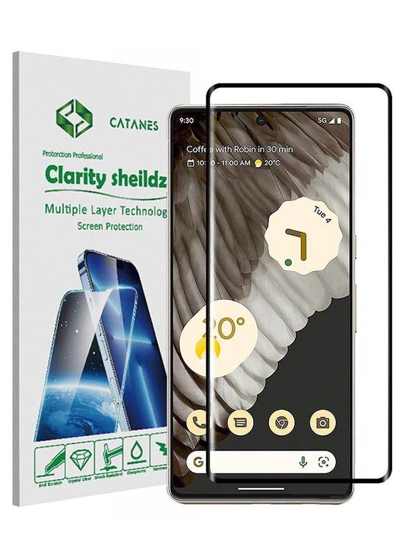 CATANES Google Pixel 7 Pro Screen Protector Tempered Glass 9H Anti-Scratch Shatterproof HD Curved Edge to Edge Full Coverage Film 6.7 inch - Image 1