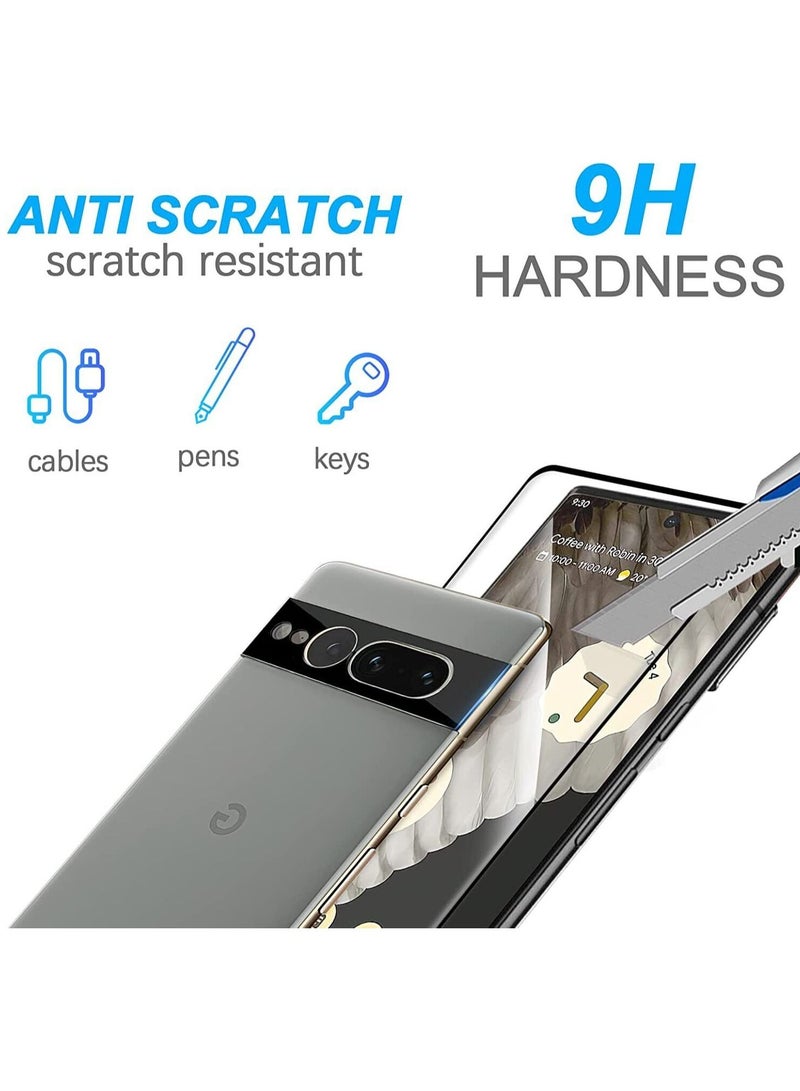 CATANES Google Pixel 7 Pro Screen Protector Tempered Glass 9H Anti-Scratch Shatterproof HD Curved Edge to Edge Full Coverage Film 6.7 inch - Image 4