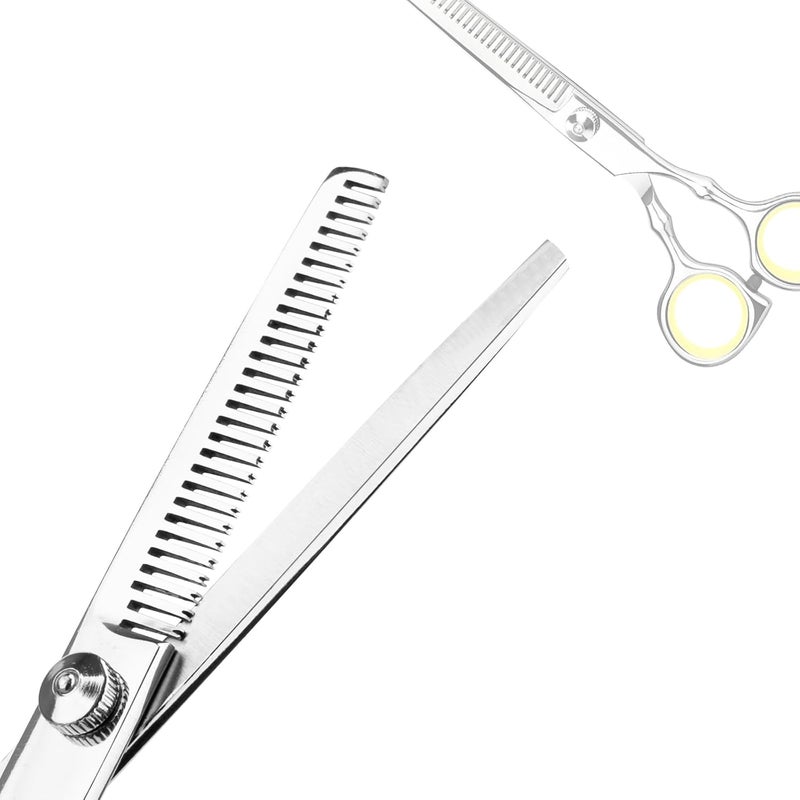 Himart Hair Cutting Scissors Professional Home Haircutting Barber Salon Thinning Shears Kit with Comb and Case for Men/Women Yellow - Image 3