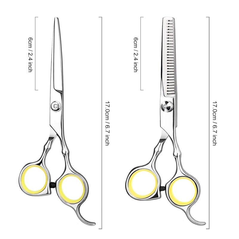 Himart Hair Cutting Scissors Professional Home Haircutting Barber Salon Thinning Shears Kit with Comb and Case for Men/Women Yellow - Image 5