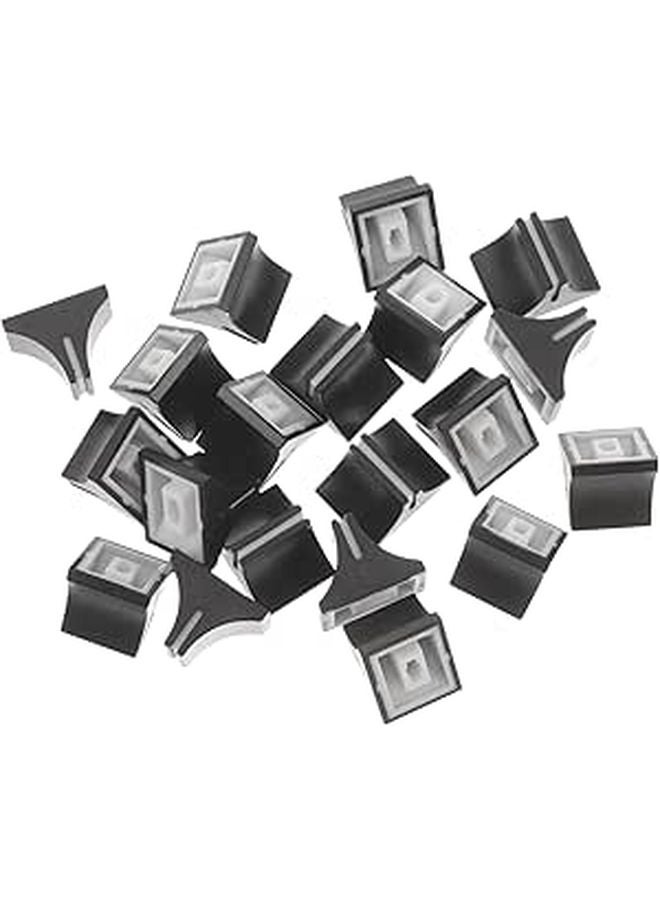 20 Pcs Black Plastic Push Keycaps Screw Cap Covers for Mixers and Faders - Image 1