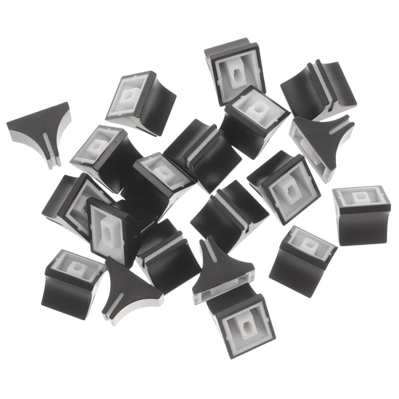 20 Pcs Black Plastic Push Keycaps Screw Cap Covers for Mixers and Faders - Image 2
