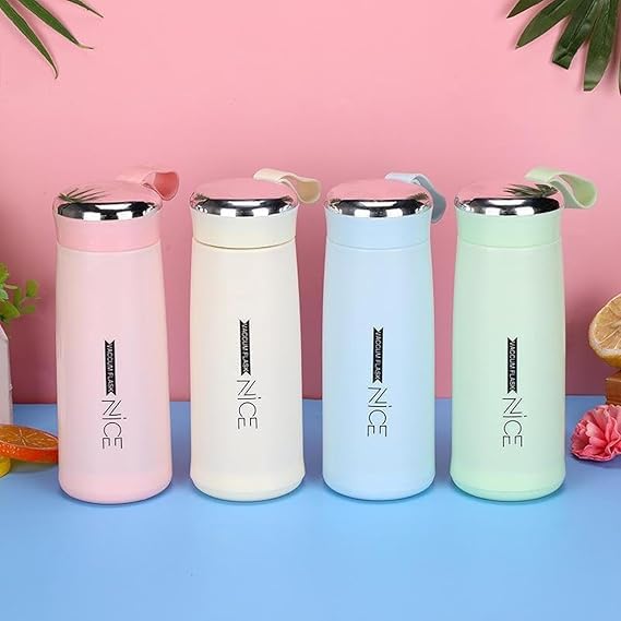 BoldBlossom Stainless Steel Lunch Box Set with Water Bottle, Pink Food Containers with Leak-Proof Lids, Blue Insulated Water Bottle Combo Sets BPA Free Tiffin Set with Nice Bottle 400ML-Multicolor - Image 3